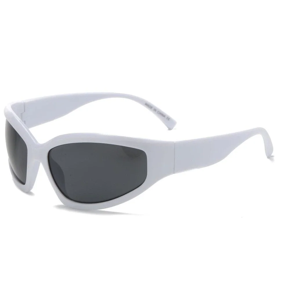 Sunglasses‎ White Frame Black Lens Retro Street Shades Sports Light Lentes Gafas